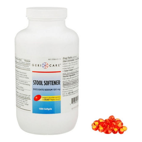 McKesson, Stool Softener Geri-Care Softgel 1,000 per Bottle 100 mg Strength Docusate Sodium, 1,000 Softgels