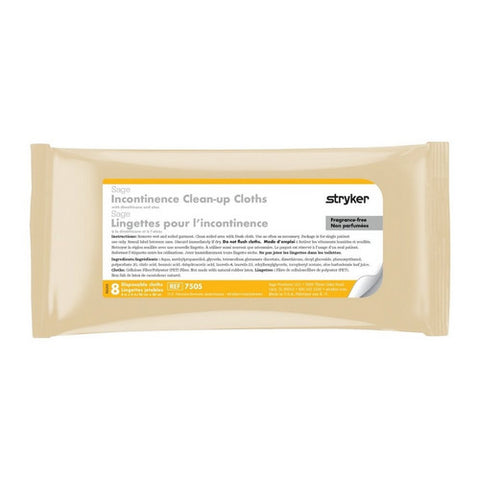 Sage, Incontinence Care Wipe Sage Soft Pack Dimethicone Unscented 8 Count, Count of 30