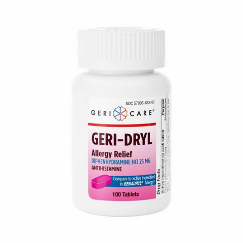 Basic Vitamins, Allergy Relief Geri-Dryl 25 mg Strength Tablet 100 per Bottle, 100 Tablets