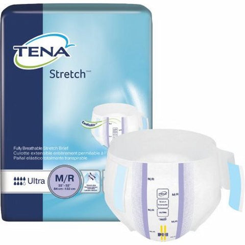 Tena, Unisex Adult Incontinence Brief TENA Stretch Ultra Tab Closure Medium Disposable Heavy Absorbency, Count of 36