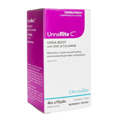 DermaRite, Unna Boot UnnaRite Zinc Oxide 4 Inch X 10 Yard, 1 Each