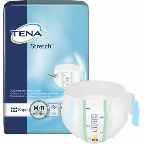 Tena, Unisex Adult Incontinence Brief TENA Stretch Super Tab Closure Medium Disposable Heavy Absorbency, Count of 1