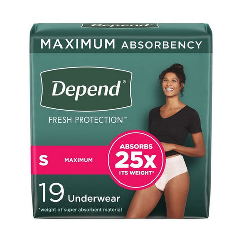 Kimberly Clark, Female Adult Absorbent Underwear Depend FIT-FLEX Pull On with Tear Away Seams Small Disposable Hea, Case Of 2