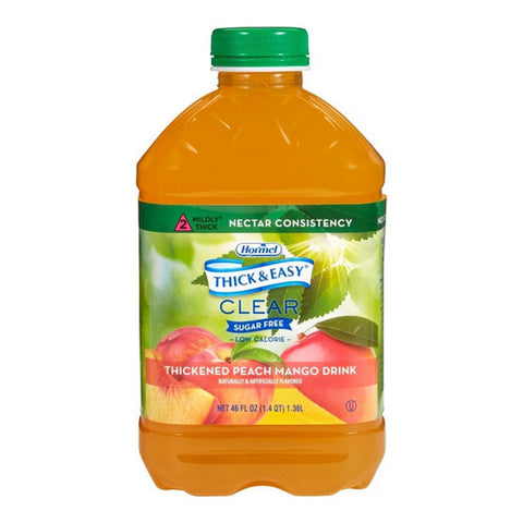 Hormel, Thickened Beverage Thick & Easy Sugar Free 46 oz. Container Bottle Peach Mango Flavor Ready to Use, Count of 6