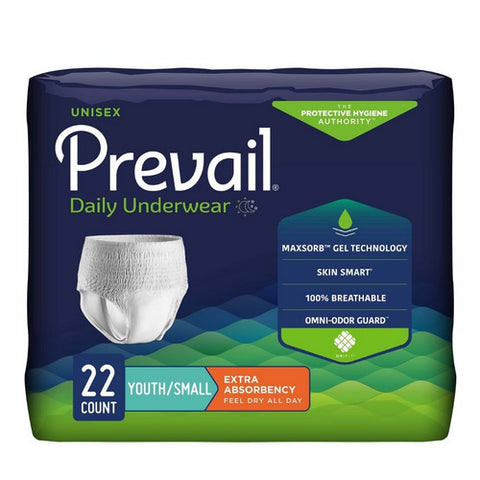 First Quality, Female Adult Absorbent Underwear Prevail  Daily Underwear Pull On with Tear Away Seams Small (Youth), Case Of 4