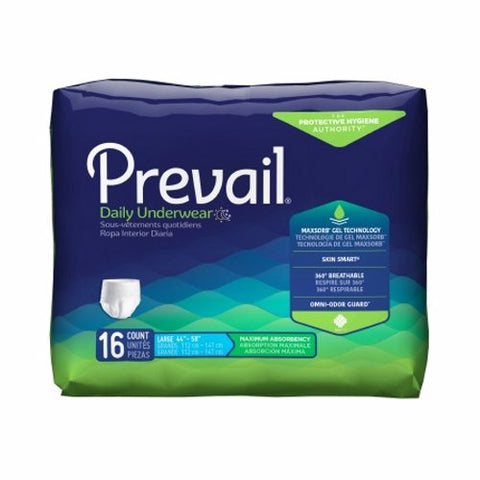 First Quality, Unisex Adult Absorbent Underwear Prevail Pull On with Tear Away Seams Large Disposable Heavy Absorb, Case Of 4