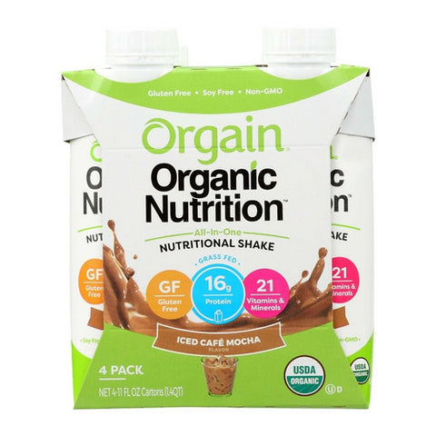 Orgain, Oral Supplement Orgain Organic Nutritional Shake Iced Café Mocha Flavor 14 oz. Container Carton Rea, 11 Oz