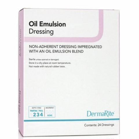 DermaRite, Oil Emulsion Impregnated Dressing DermaRite 3 X 3 Inch Mesh Gauze Petrolatum Emulsion Sterile, Box Of 50