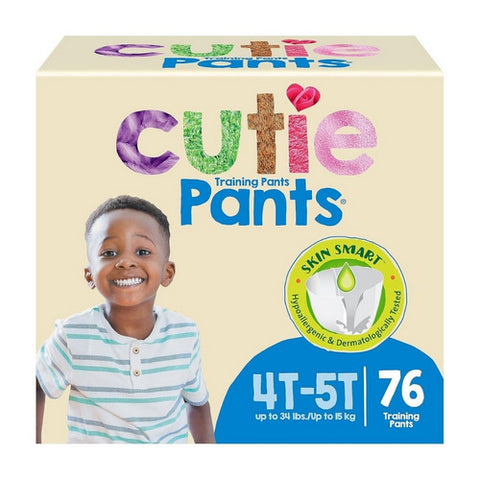 First Quality, Male Toddler Training Pants Cutie Pants Pull On with Tear Away Seams 4T to 5T Disposable Heavy Absor, Count of 76