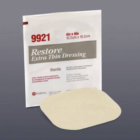 Hollister, Hydrocolloid Dressing Restore Extra Thin 4 X 4 Inch Square Sterile, 1 Each
