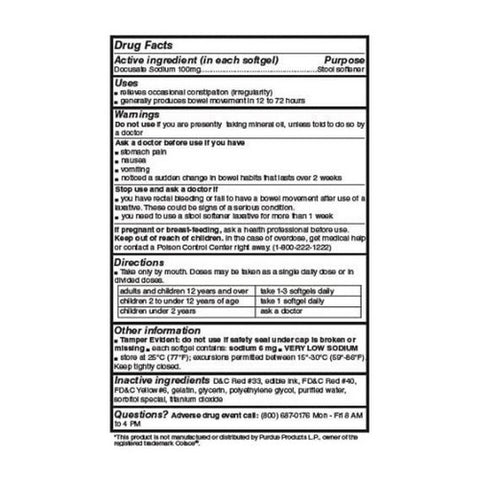 SDA Labs, Stool Softener, 100 mg, Original 100 Softgels