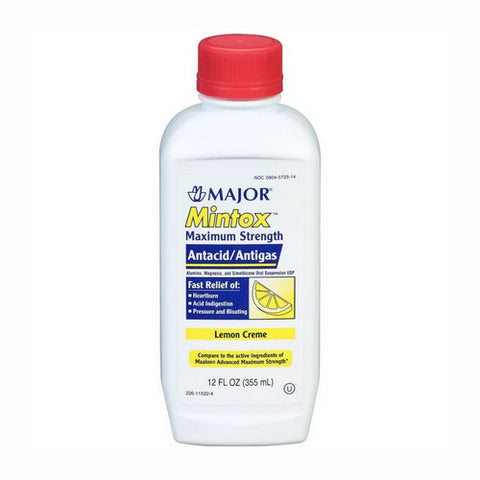 Major Pharmaceuticals, Mintox Maximum Strength Antacid Lemon Crème, Count of 1