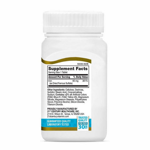 21st Century, Iron Tablets, 325 mg, 120 Tabs