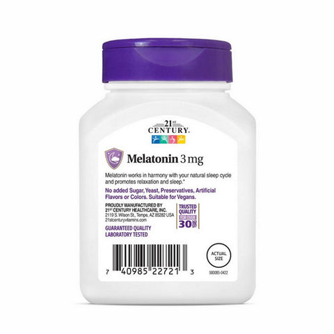 21st Century, Melatonin, 3mg, 200 Count