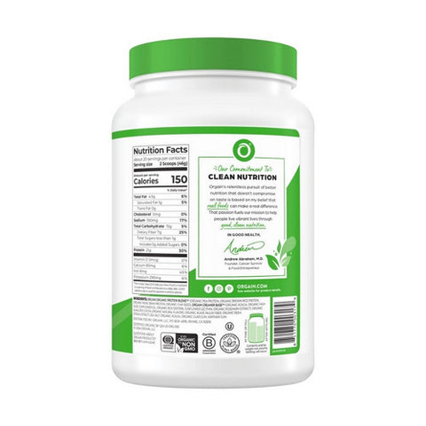 Orgain, Organic Plant Based Protein Powder, Creamy Chocolate Fudge 2.03 lbs