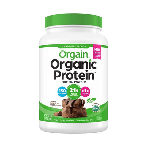 Orgain, Organic Plant Based Protein Powder, Creamy Chocolate Fudge 2.03 lbs