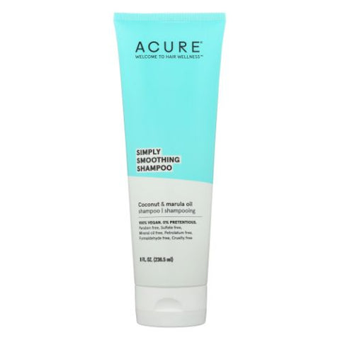 Acure, Simply Smoothing Shampoo, Coconut Water & Marula Oil 8 Oz