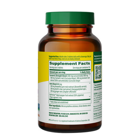 MegaFood, Turmeric Strength for Joint, 60 Tabs