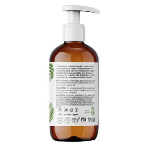 Brittaine's Thyme, Organic Facial Cleanser Citrus, 4 Oz