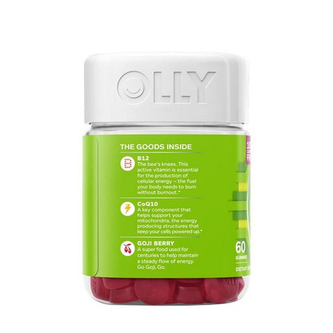 Olly, Daily Energy Gummies Vitamin B12 Plus Coq10 And Goji Berry, 60 Gummies