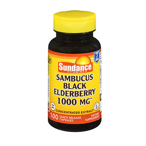 Sundance, Sambucus Black Elderberry, 1000 mg, 100 Caps