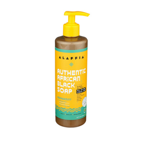 Alaffia, Authentic African Black Soap All-in-One, Peppermint 16 Oz