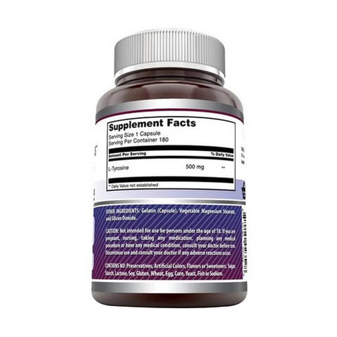 Amazing Nutrition, Amazing Formulas L-Tyrosine, 500 mg, 180 Caps