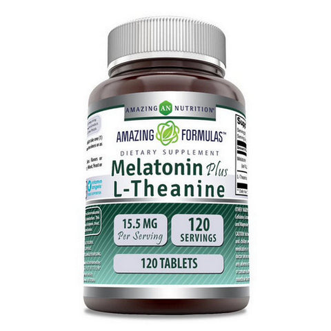 Amazing Nutrition, Amazing Formulas Melatonin Plus L-Theanine, 10 mg/5.5 mg, 120 Tabs
