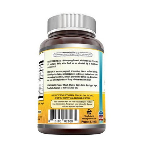 Amazing Nutrition, Amazing Omega Norwegian Cod Liver Oil, 1000 mg, Orange 250 Softgels