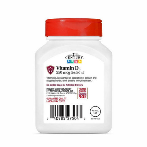 21st Century, Vitamin D3, 10,000 IU 110 Tabs