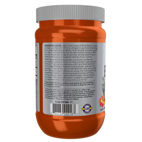 Now Foods, BCAA Blast Powder, Tropical Punch 21.16 Oz