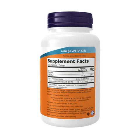 Now Foods, DHA-1000 Brain Support, 1000 mg, Extra Strength 90 Softgels