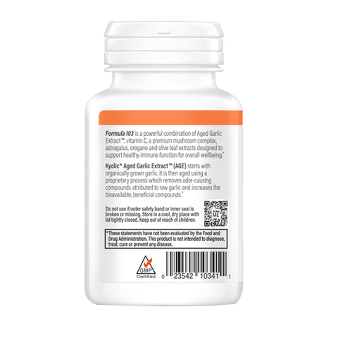 Kyolic, KYOLIC Aged Garlic Extract Immune formula 103, 100 Caps