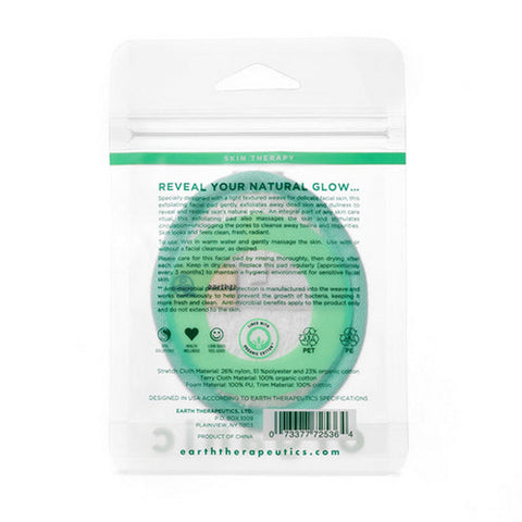 Earth Therapeutics, Organic Cotton Exfoliating Facial Pad, 1 Unit