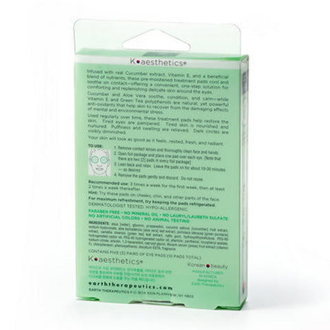 Earth Therapeutics, Cucumber Eye Pads Recover - E, .106 Oz