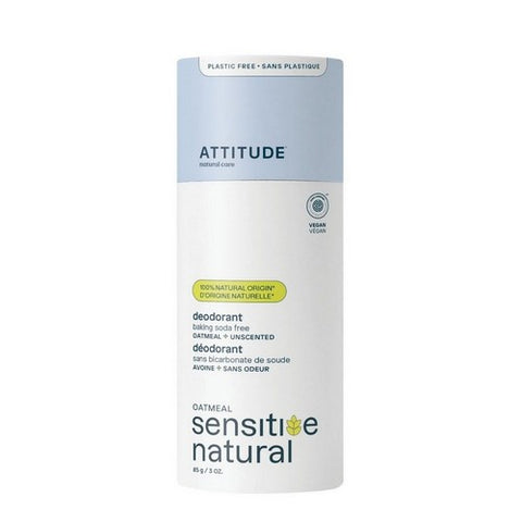Attitude, Baking Soda-Free Deodorant Unscented, 3 Oz