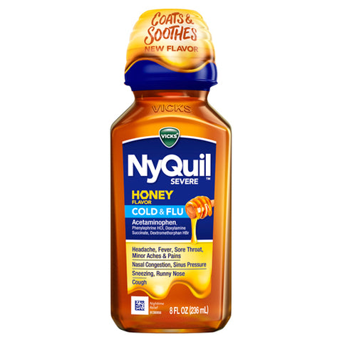 Crest, Nyquil Severe Honey Liquid, 8 Oz