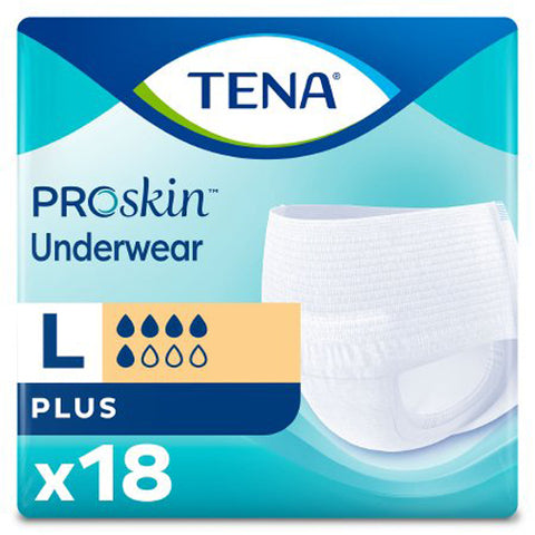 Tena, ProSkin Plus Fully Breathable Absorbent Underwear Large, Pack Of 18