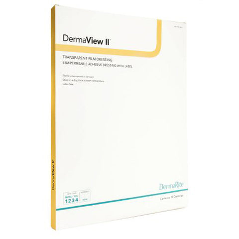 DermaRite, DermaView II Transparent Film Dressing with Border 6½ x 8-3/8 Inch, Box Of 10