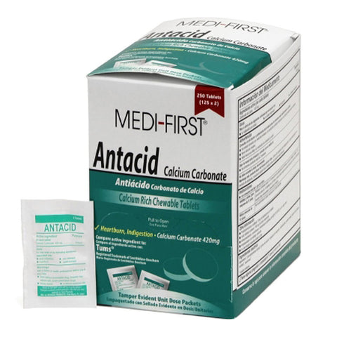 Medique, Medi-First Calcium Carbonate Antacid, Box Of 125