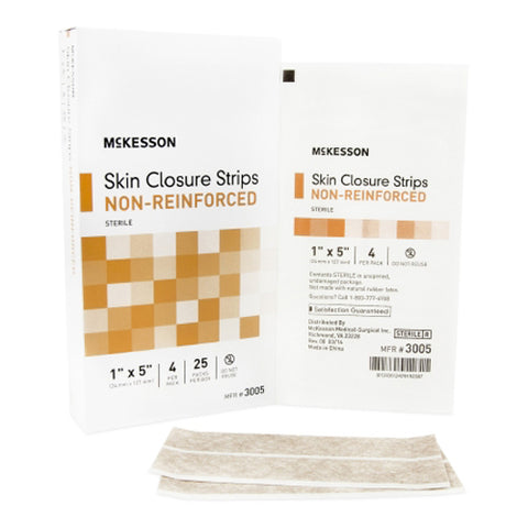 McKesson, Non-Reinforced Skin Closure Strip 1 x 5 Inch, 1 Pack