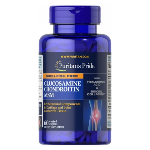 Puritan's Pride, Joint Soother Glucosamine Chondroitin & MSM with Hyaluronic Acid & Collagen, 60 Caplets