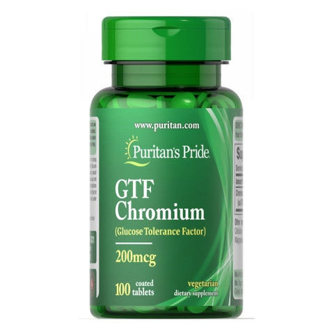 Puritan's Pride, GTF Chromium, 200 mcg, 100 Tablets