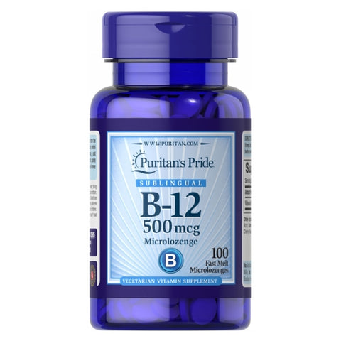 Puritan's Pride, Vitamin B-12 500 mcg Sublingual, 100 Microlozenges