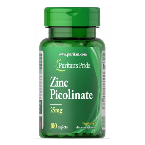 Puritan's Pride, Zinc Picolinate, 25 mg, 100 Caplets
