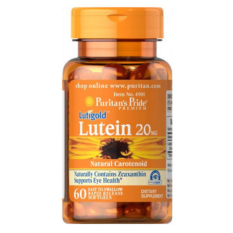 Puritan's Pride, Lutein with Zeaxanthin, 20 mg, 60 Softgels