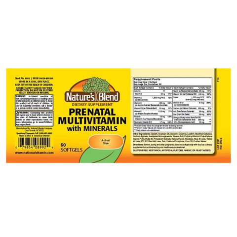 Nature's Blend, Prenatal & Iron With DHA & Folic Acid, 60 Softgels