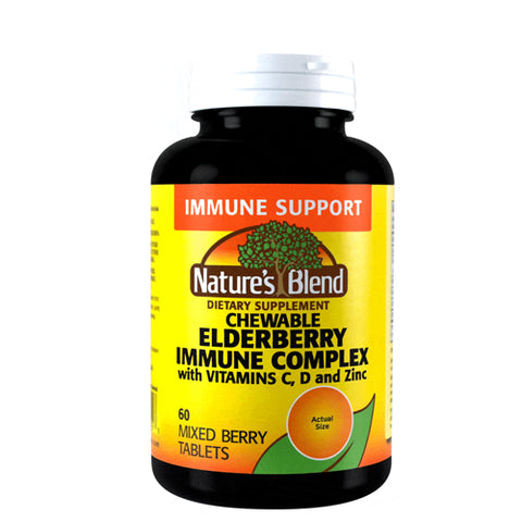 Nature's Blend, Elderberry Complex Mixed Berry Chewable, 60 Tabs