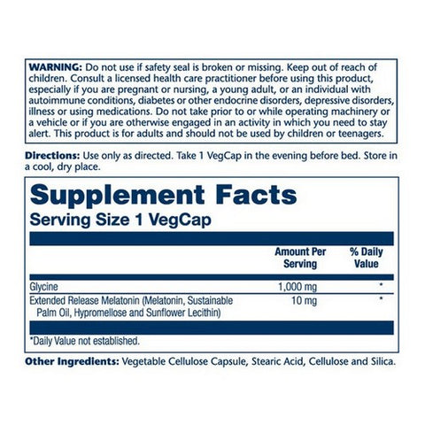 Solaray, Melatonin with L-Glycine, 10 mg, 100 Count