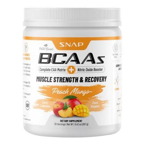 Snap Supplements, BCAA Peach Mango Powder, 9.42 Oz